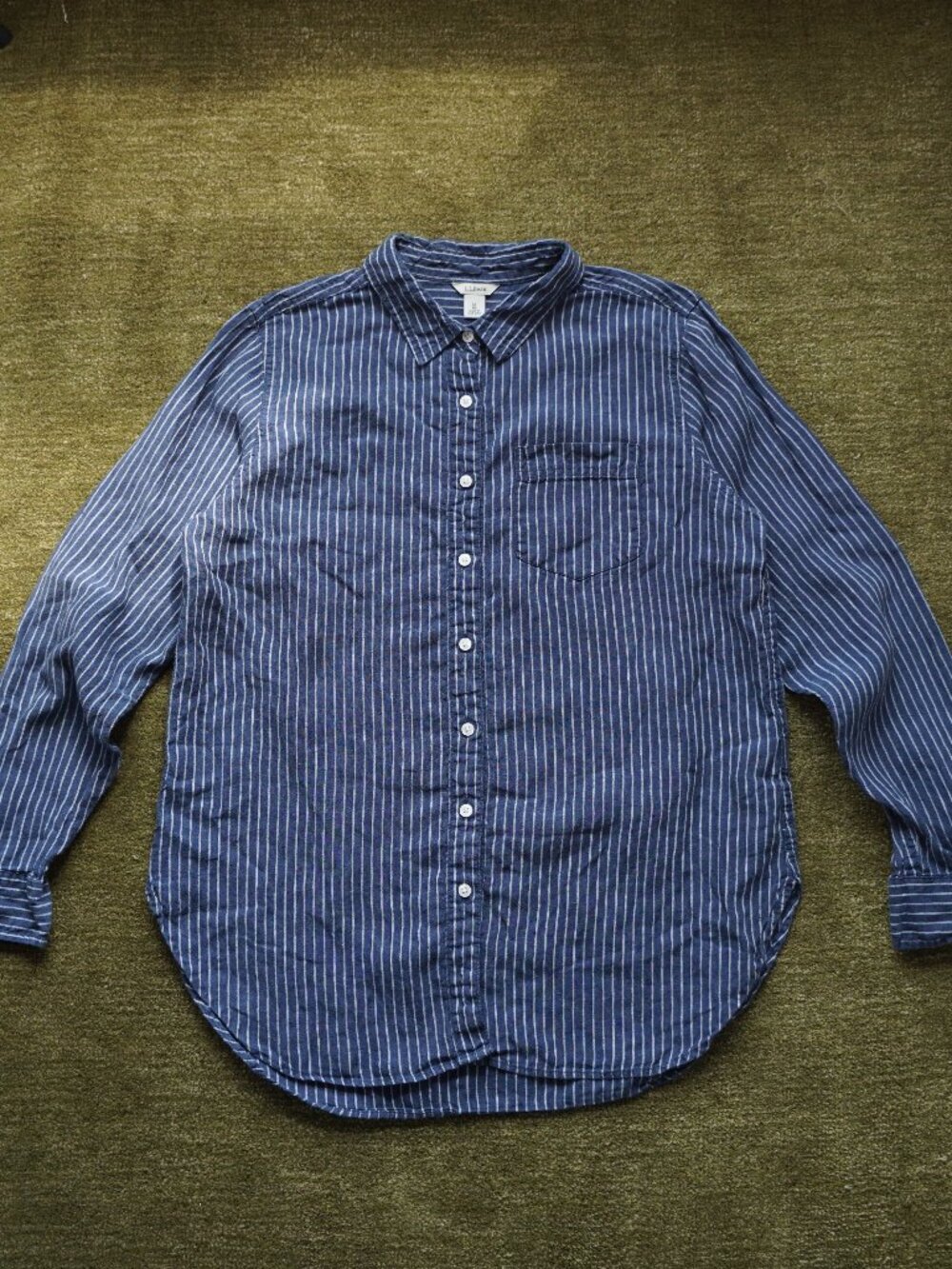L.L.Bean Vintage 100% Linen Striped Top ⚓💙 size M